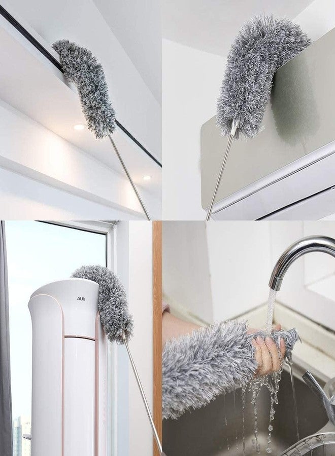 LSARI Cleaning Brush Feather Microfiber Duster with Extendable Rod Dust Cleaner Fit Ceiling Fan Car Home Office Cleaning Tools (Multicolour) - Image 2